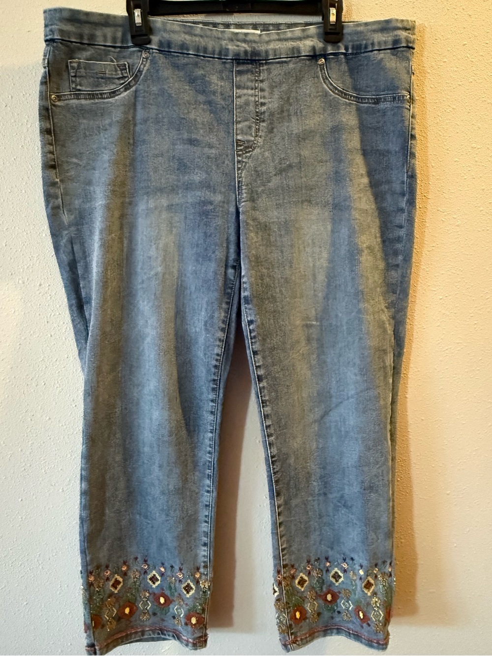 Women's Light Blue Beaded Jeans